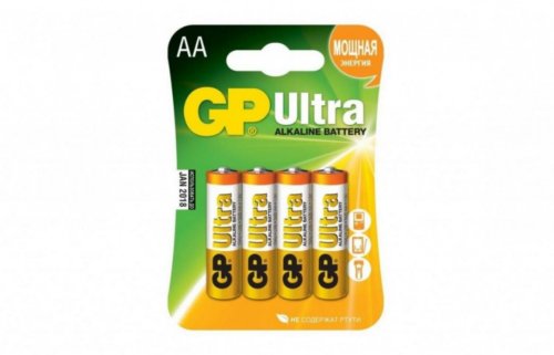 Элемент питания GP LR6 Ultra Alkaline 15AU 2CR4 4шт (упак) AA (батарейка) картинка 